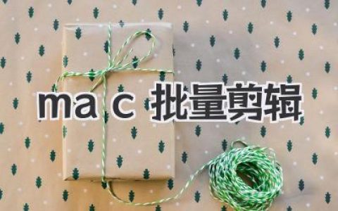 Mac批量剪辑终极指南：告别重复劳动，让你的效率飙升！