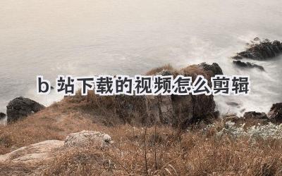 b站下载的视频怎么剪辑