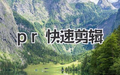 pr快速剪辑