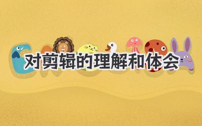 对剪辑的理解和体会