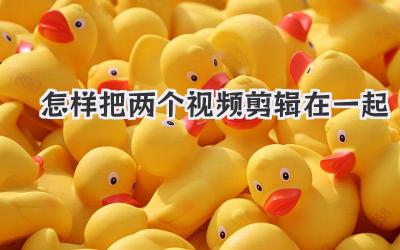 怎样把两个视频剪辑在一起