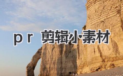 玩转PR剪辑小素材，告别素材荒！大神私藏资源与整理神技。