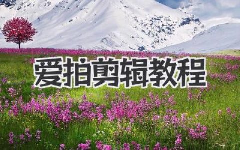 爱拍剪辑教程：从小白到大神，保姆级新手指南