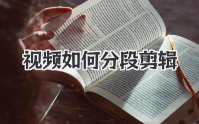 视频如何分段剪辑