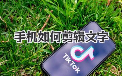 手机如何剪辑文字