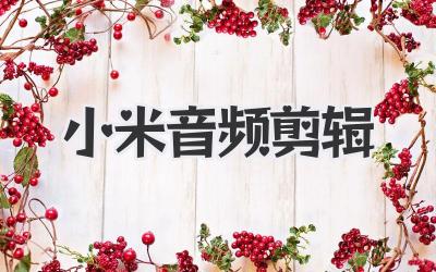 小米音频剪辑