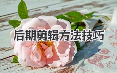 后期剪辑方法技巧